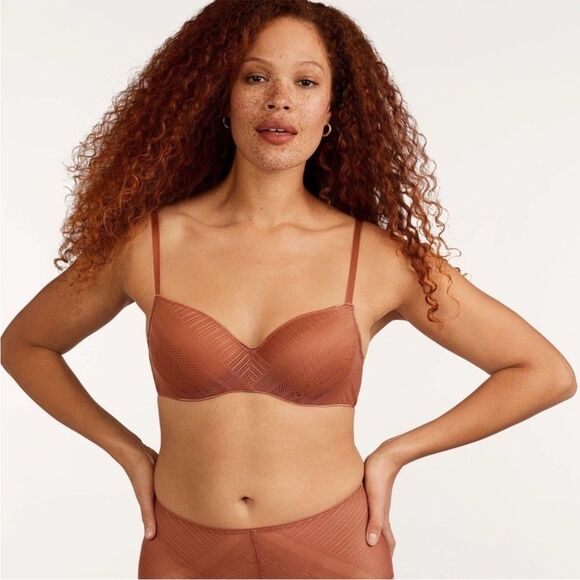 ThirdLove Everyday Lace T-shirt Bra In Copper Size 38F rust comfy support - Picture 1 of 4